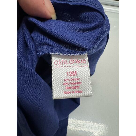 Okie Dokie Girls Top Sz 12 Mo Navy Blue Oh My Stars Patriotic Red White NEW - Picture 5 of 5